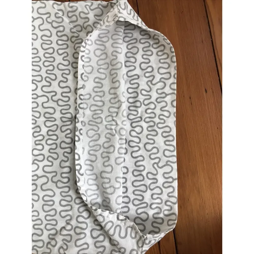 Set Pair 2 IKEA Krakris White Gray Squiggle Pattern Standard Cotton Pillow Cases